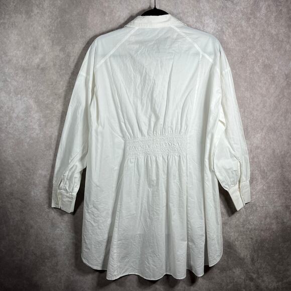 Walter Baker Shirt Womens Small White Button Up Long Sleeves Hi-Low Hem Casual - Picture 4 of 9